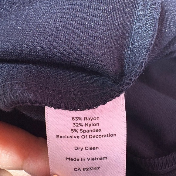 Talbots Blue V-Neck Sheath Dress with 3/4 Bell Sleeves - Picture 7 of 8